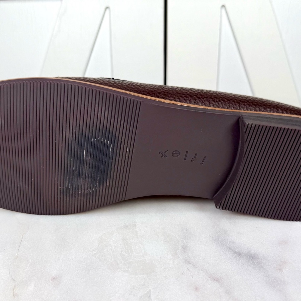 Anne Klein iFlex Naddie Flat Loafer Brown Leather  Preppy Women's Size 7.5 - Picture 9 of 10
